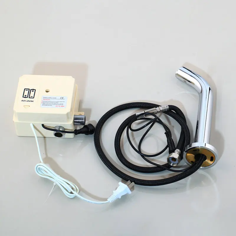 KEMAIDI Bathroom Faucet Gold Wall Mount Sensor Faucet Automatic Hands Free Touch Sensor Bathroom Sink Tap Faucet Hot Cold Mixer