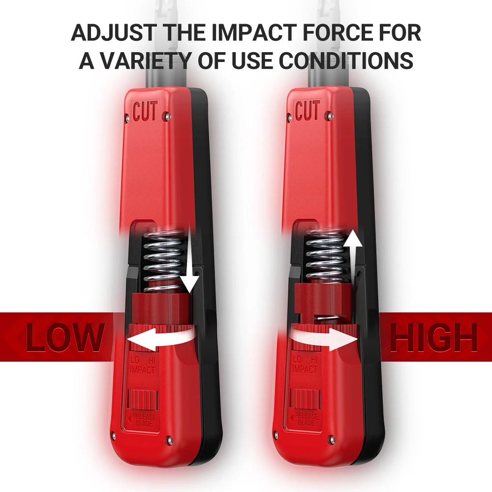 Punch Down Tool, AMPCOM 110-type multifunctioneel netwerkkabelgereedschap met twee bladen Gereedschap voor het inbrengen van telefoonimpactterminals