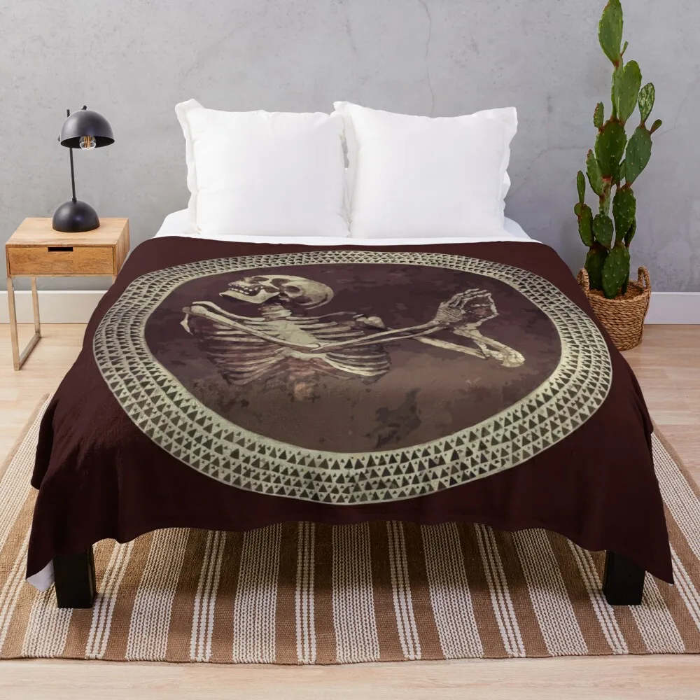 

Hannibal: Dancing Skull + Skeleton MosaicThrow Blanket Sofa quilt king flannel blanket flannel fabric double blanket for summer