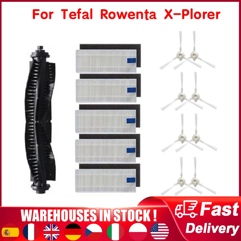 For Tefal Rowenta X-Plorer Serie 75 RG7687 RR7687WH Vacuum Cleaner Replacement Accessories Main Roller Brush Side Brush Filter