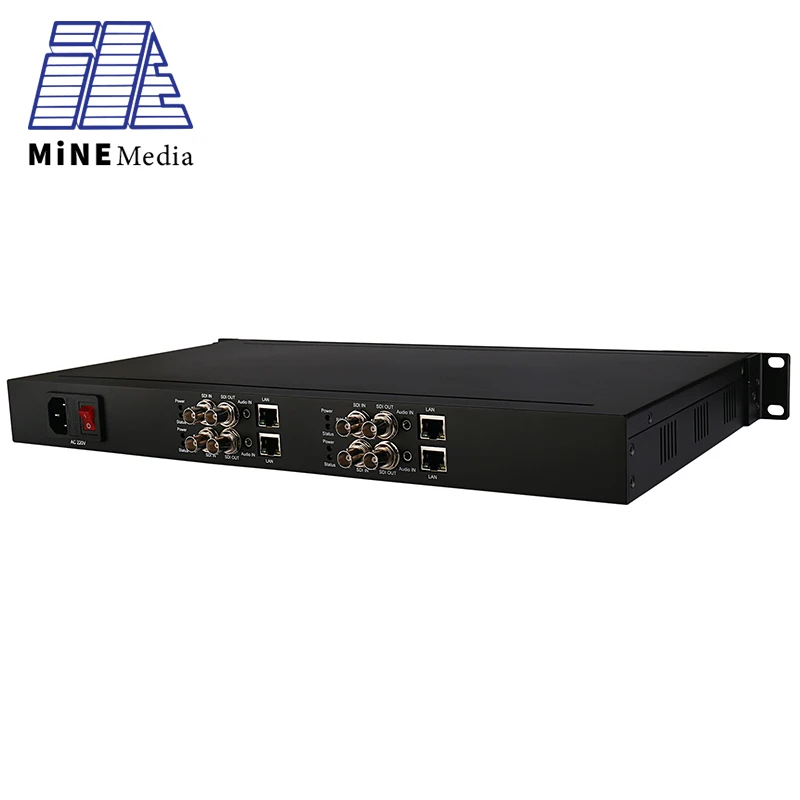 1U 4 Channel Rack-mounter H.265 RTMP RTSP  HD/SD/3G SDI To IP Streaming Video Encoder