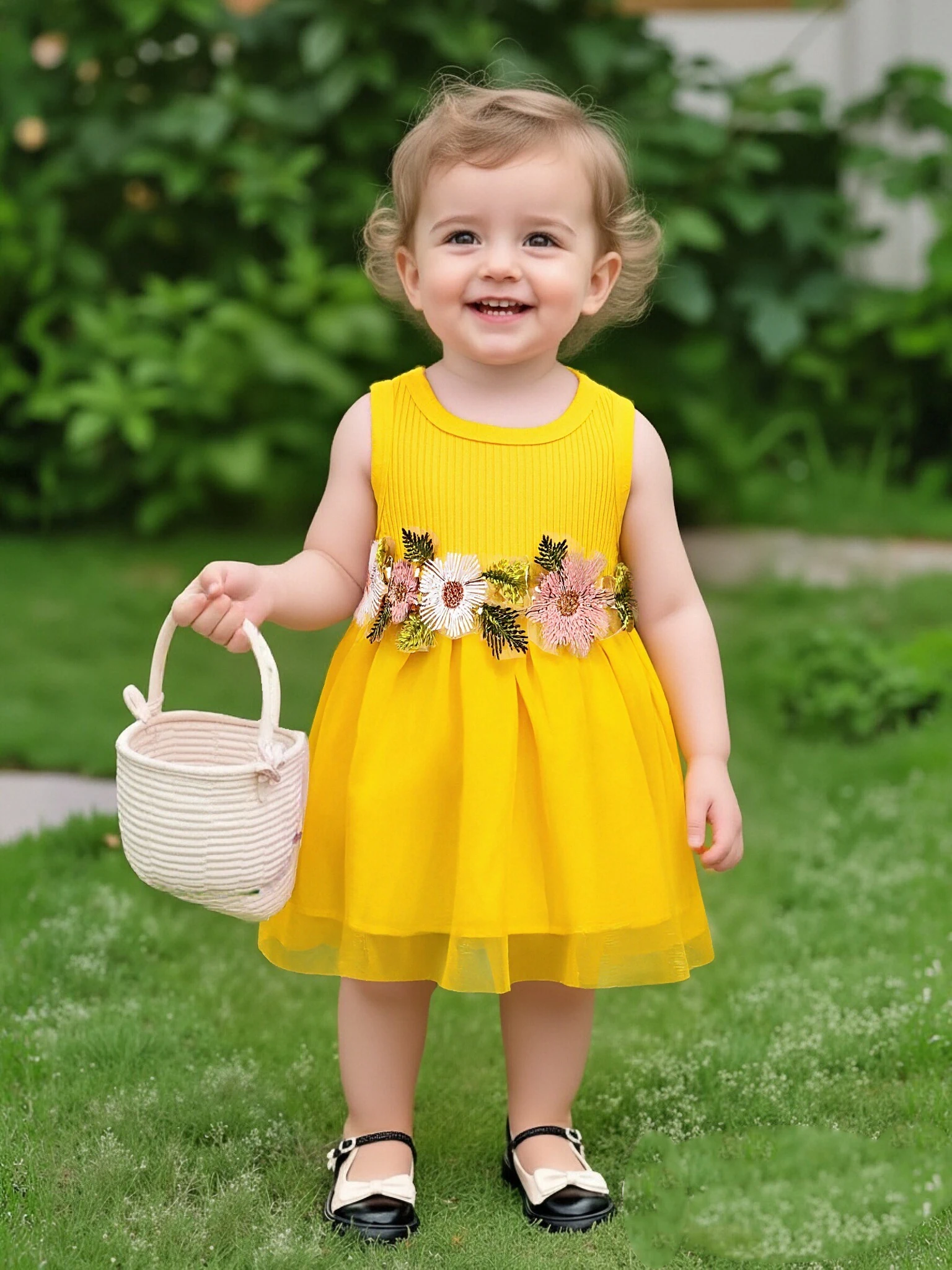 Children Eden 0-3yrs old infant baby floral tulle dresses newborn baby flower sleeveless dresses for toddler girls all match bab