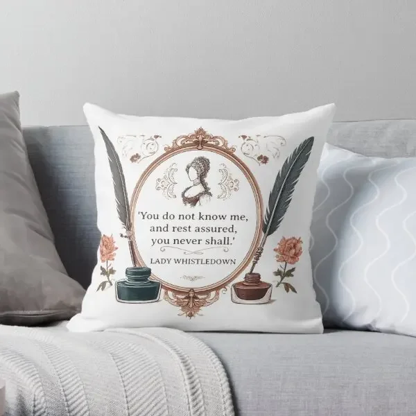 Lady Whistledown Is Secret Quote  Printing Throw Pillow Cover Office Waist Cushion Home Square Pillows not include One Side