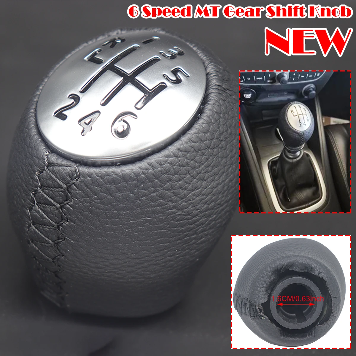 

6 Speed MT Gear Shift Knob PU Leather Handleball PEN For Renault Laguna 3 Megane III MK3 Opel Dacia Lodgy 2012 VIVARO 2002-2014