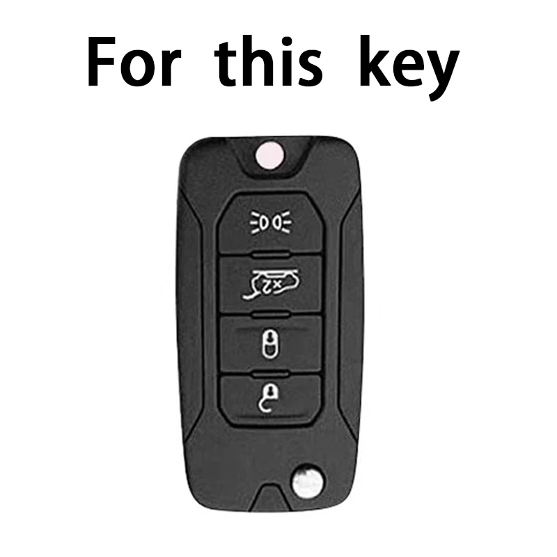 TPU Key Case Cover for Jeep Renegade Compass 2016 2019 2020 2021 4 Buttons Remote Fob Protection Flip Folding Key Holder