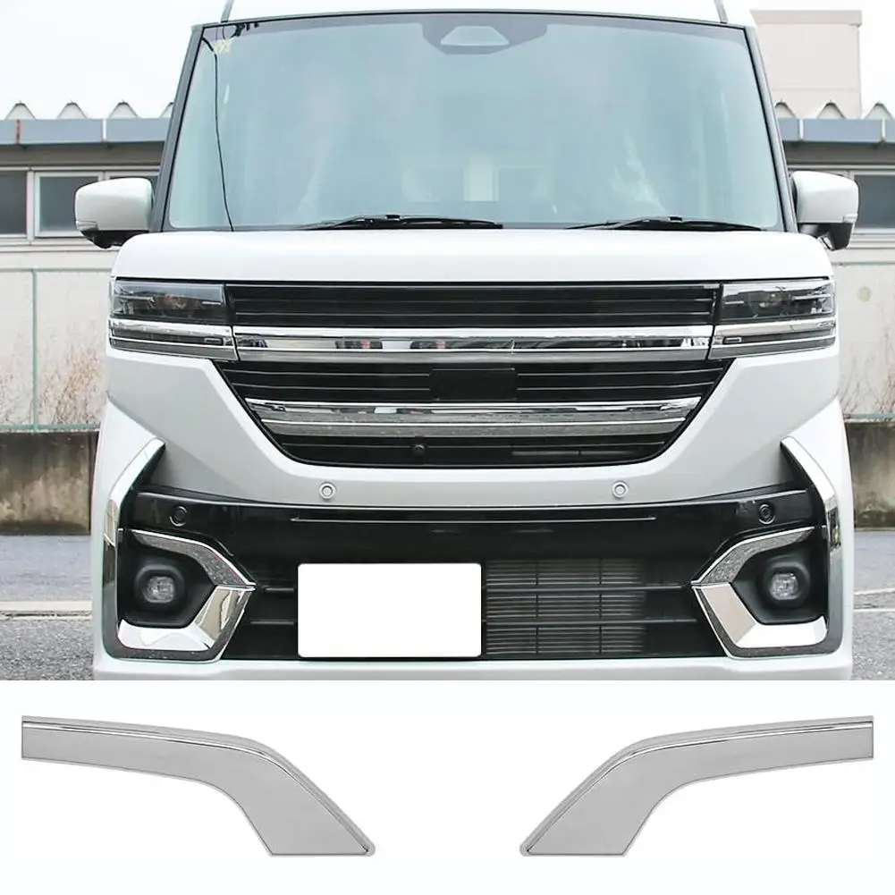 For 24 Suzuki Spacia Custom Modified Front Bumper Special Lamp Fog Strip Brow Electroplated Decorative Plating Strip E5J0