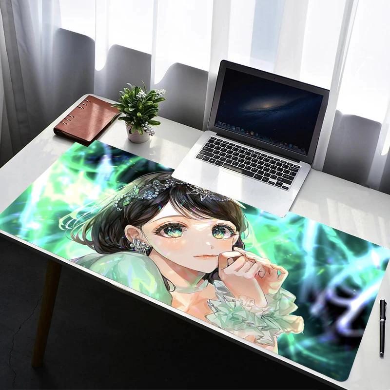 Tappetino per mouse Tappetino da scrivania Tappetino da gioco anime Kawaii Gaming Crystal Eyes Tappetino per mouse Velocità Tappetino per tastiera per computer e ufficio