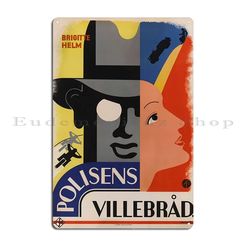 Polisens Villebrad 1933 Metal Sign Customized Cave Home Cinema Garage Tin Sign Poster