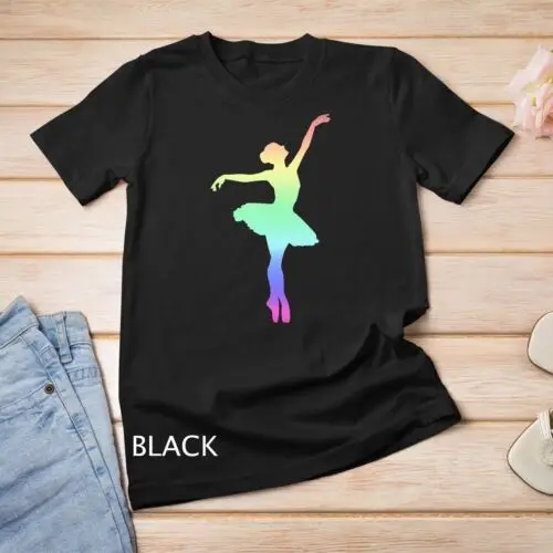 Ballerina rainbow, ballet shoes, ballet dancer girls Unisex T-shirt