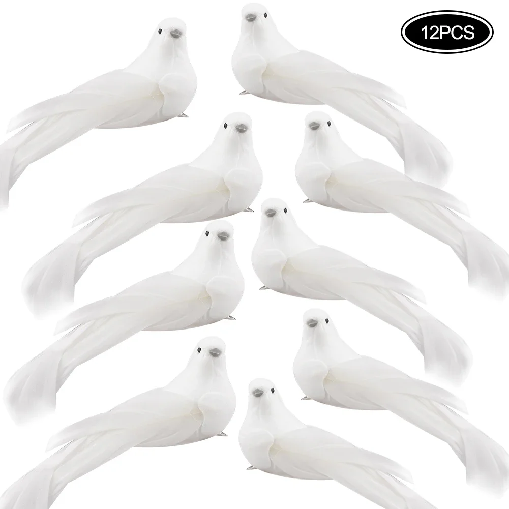 

12Pcs Artificial Birds Clip on Feather Birds Christmas Wedding Artificial Birds Tree Craft Ornaments Foam Monden Home decoration