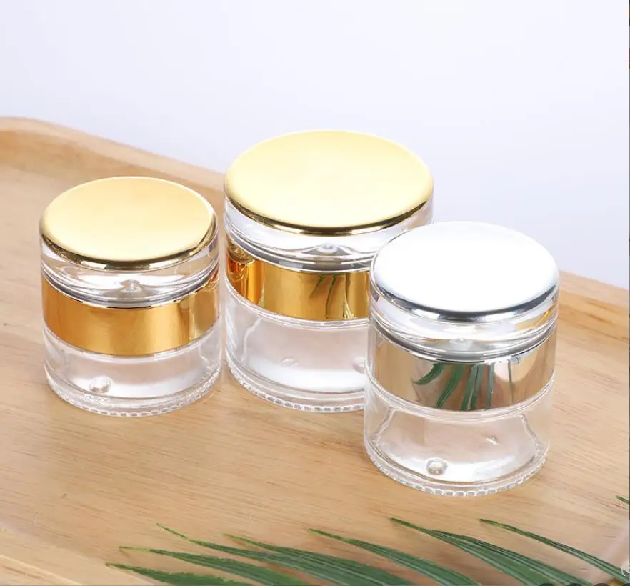 30G transparent glass jar pot tin bottle cream mask gel eye essence wax moisture emulsion skin care cosmetic packing