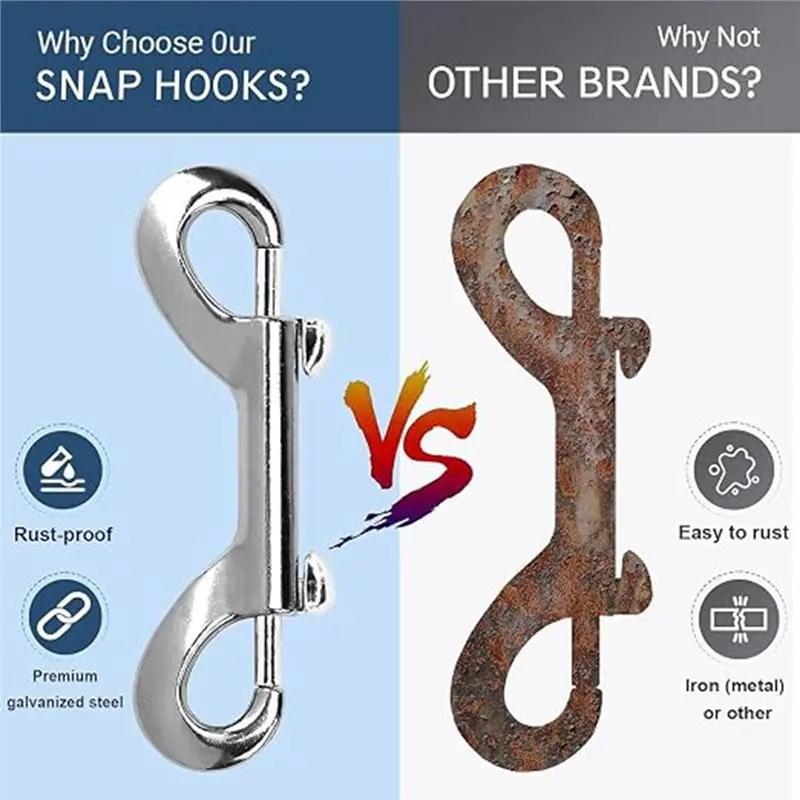 A02F-Rust-Proof 220Lbs Capacity Double Ended Bolt Snap Hooks(10PCS)- 4.7