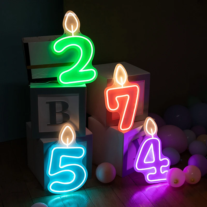 

Neon Number Sign 40cm Number led light for Birthday Party Sign Anniversary Birthday Party Decorations Number 0-9 Decor