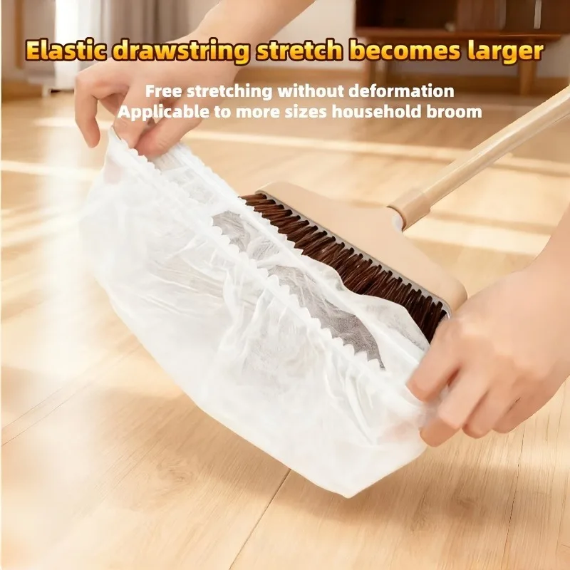 200pcs Disposable Broom Cover, Ground Hair Cleaning Cover, Crevice Dust Adsorption Cleaning Tool