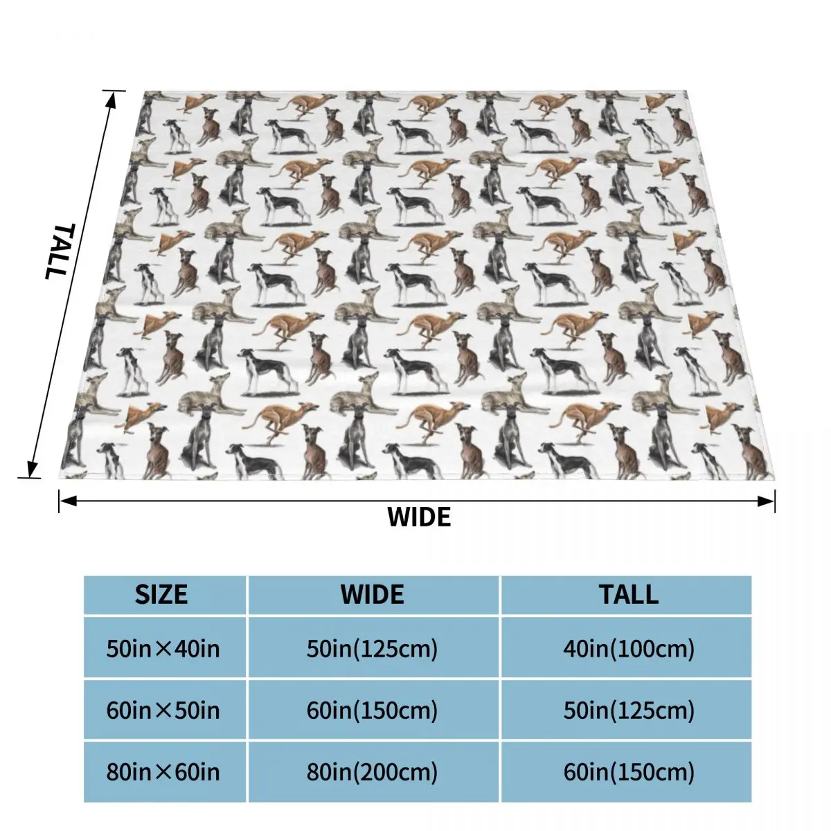 The Whippet Blanket Soft Flannel Fleece Warm Greyhound Sighthound Dog Throw Blankets for Office Bedding Couch Bedspreads