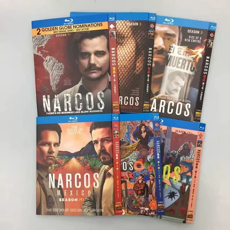 

BD Blu-ray High Definition American Drama Narcos Seasons 1–3 and Narcos Mexico Seasons 1–3 17-Disc Box Set