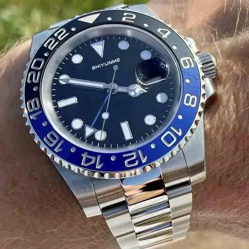 A333 Shop الغواصة الأخضر/الأسود السيراميك الصلب الحركة اليابانية ساعة ميكانيكية للرجال يخت 904L