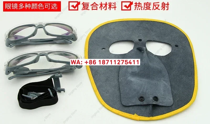 New cowhide mask for welding mask, special welding protective mask for welders, ear wear