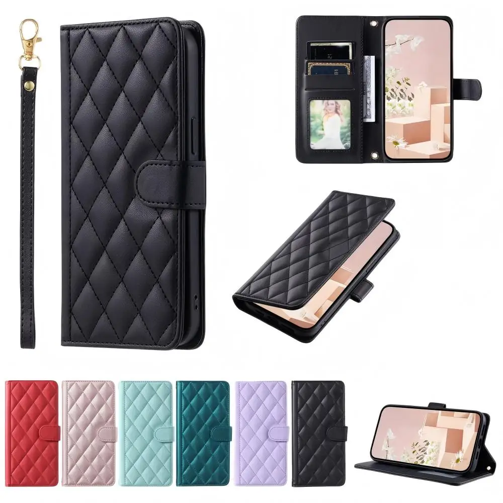

Fashion Flip Leather Grid Phone Case For XiaoMi Mi 14 14T Pro 14 Ultra 5G Card Slot Protective Shell Shockproof Back Cover