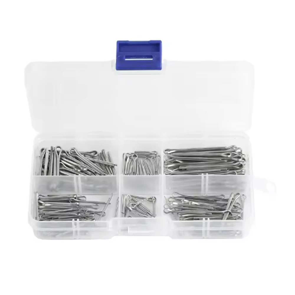 175Pcs Sliver Split Pins Cotter Fixings Różne rozmiary Stal ocynkowana Twarda obudowa Link Split Cotter Pin wysokiej jakości