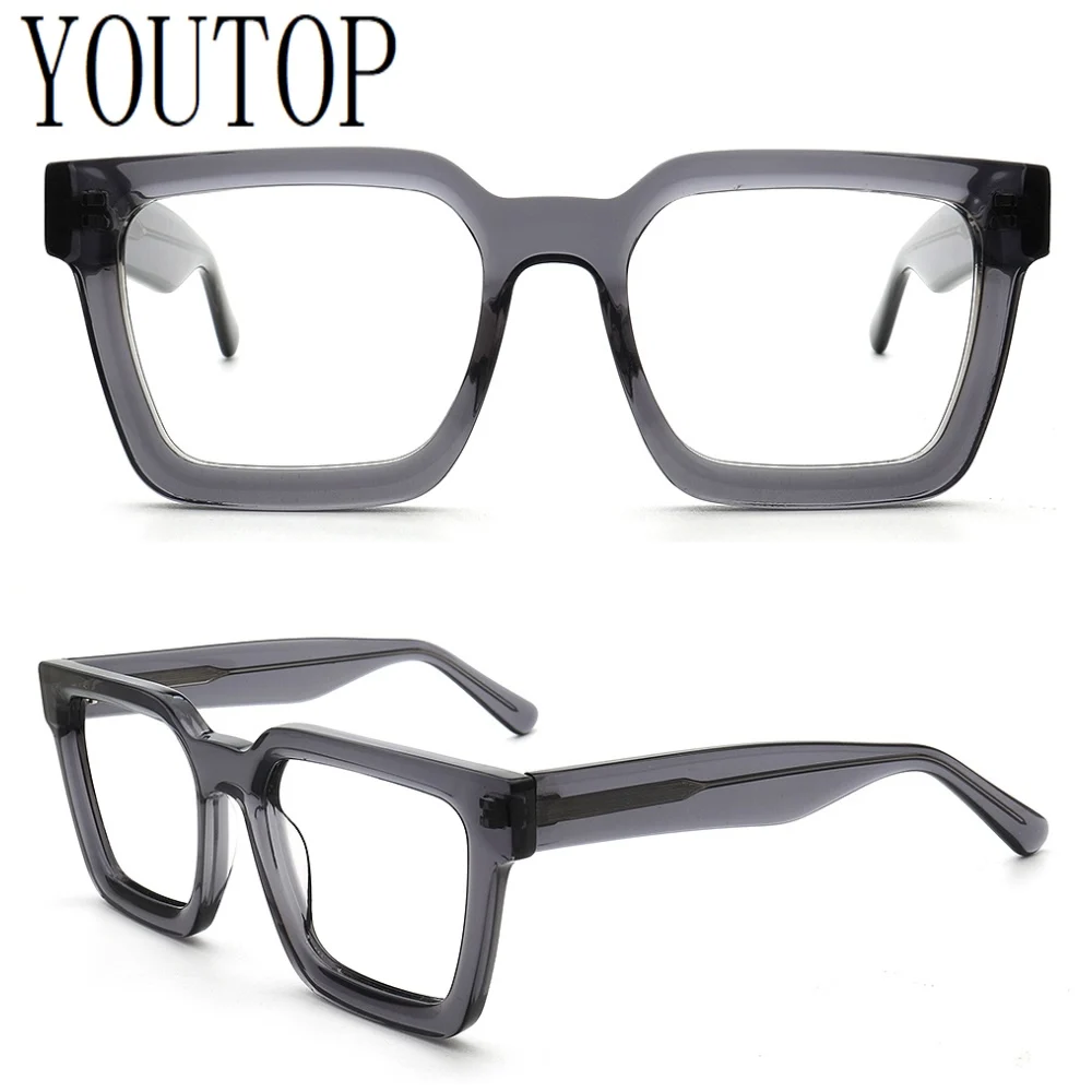 

80-е годы мужские классические квадратные очки ацетатные оптические очки большие размеры женские очки по рецепту оправа черепаховые очки объемные