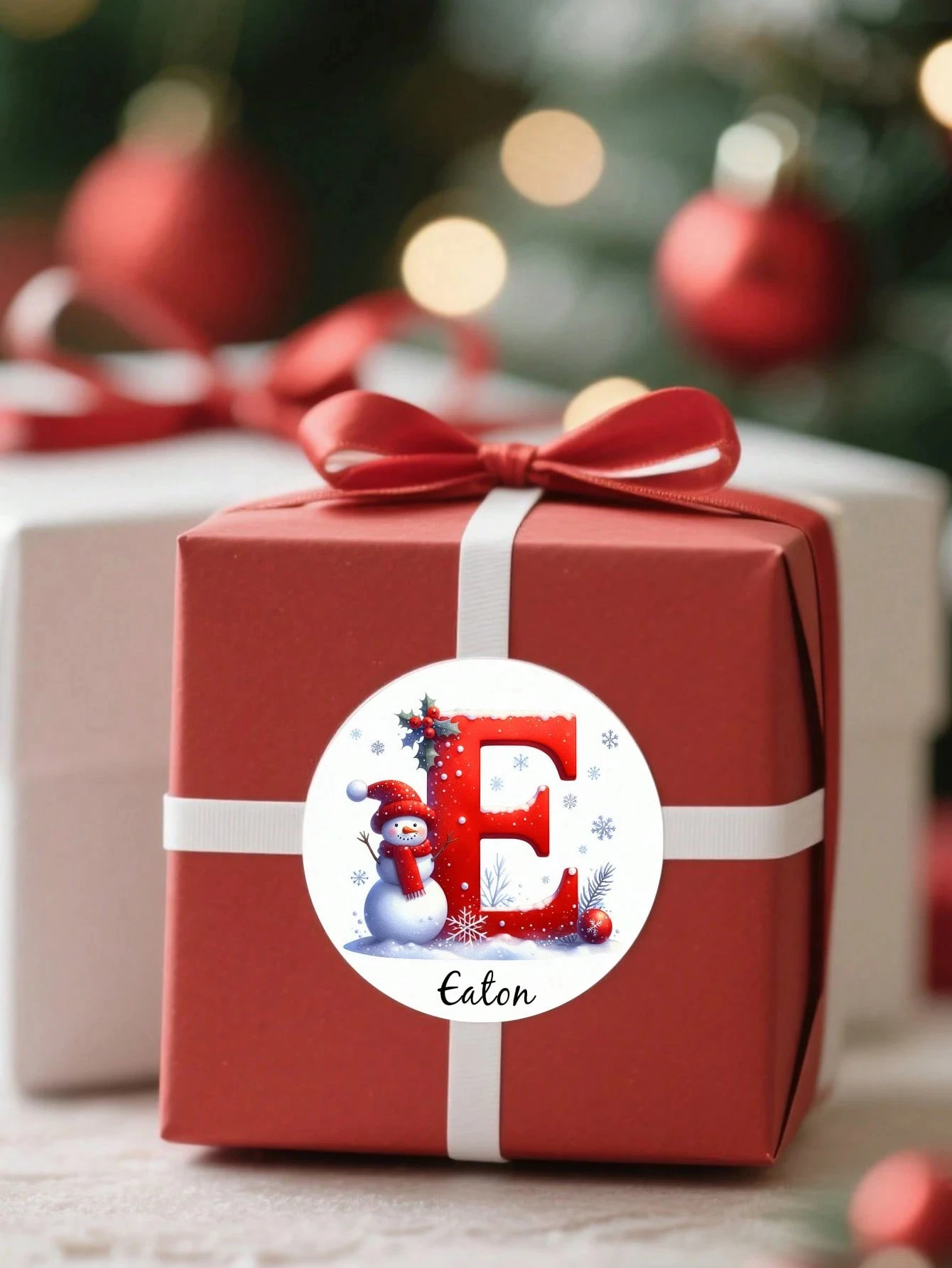 4-8 سنتيمتر ملصقات عطلة مخصصة ، ملصقات عيد الميلاد شخصية ، 54-108 قطعة ملصقات علامات الاسم المخصصة ، ملصقات اسم مخصص