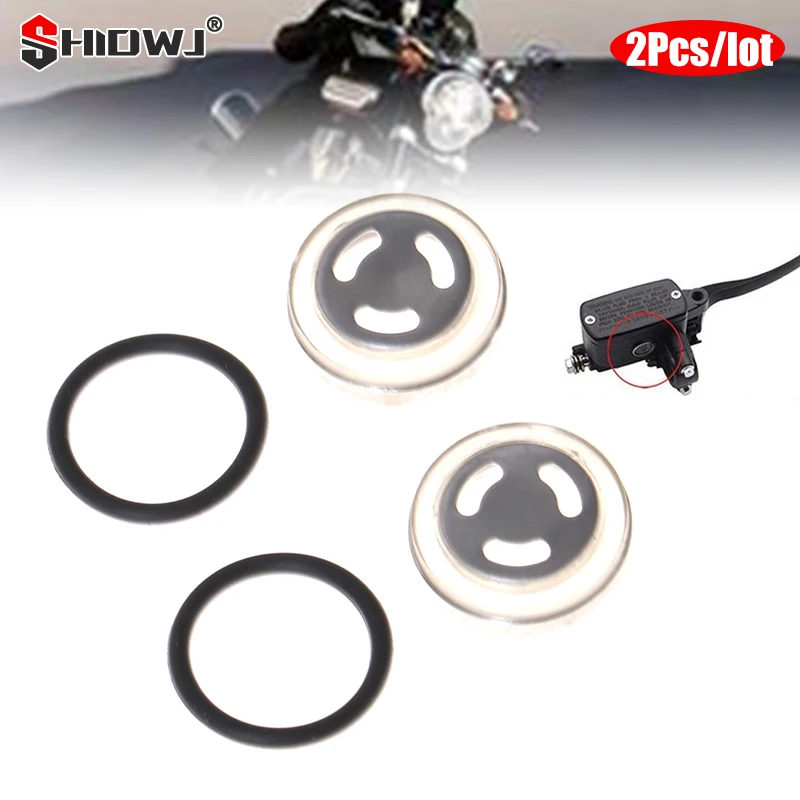 2 uds./lote de vidrio Universal de 18mm para motocicleta, Visor de aceite con sello para bomba de freno, cilindro de freno, piezas modificadas para motocicleta