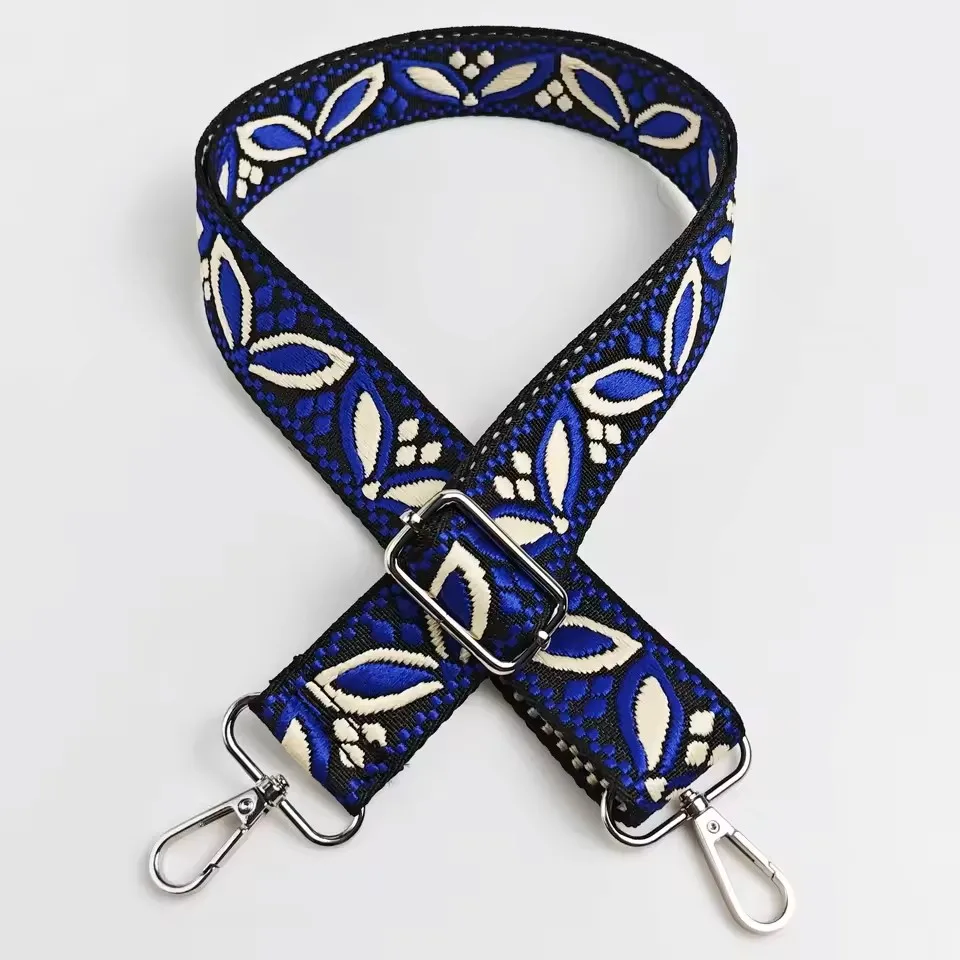 1 Stück 1,50 Zoll breiter, verstellbarer Handtaschenriemen, Ersatz-Umhängegurt, Schultergurt mit Magnolienmuster, Jacquard-Riemen – Detail 8