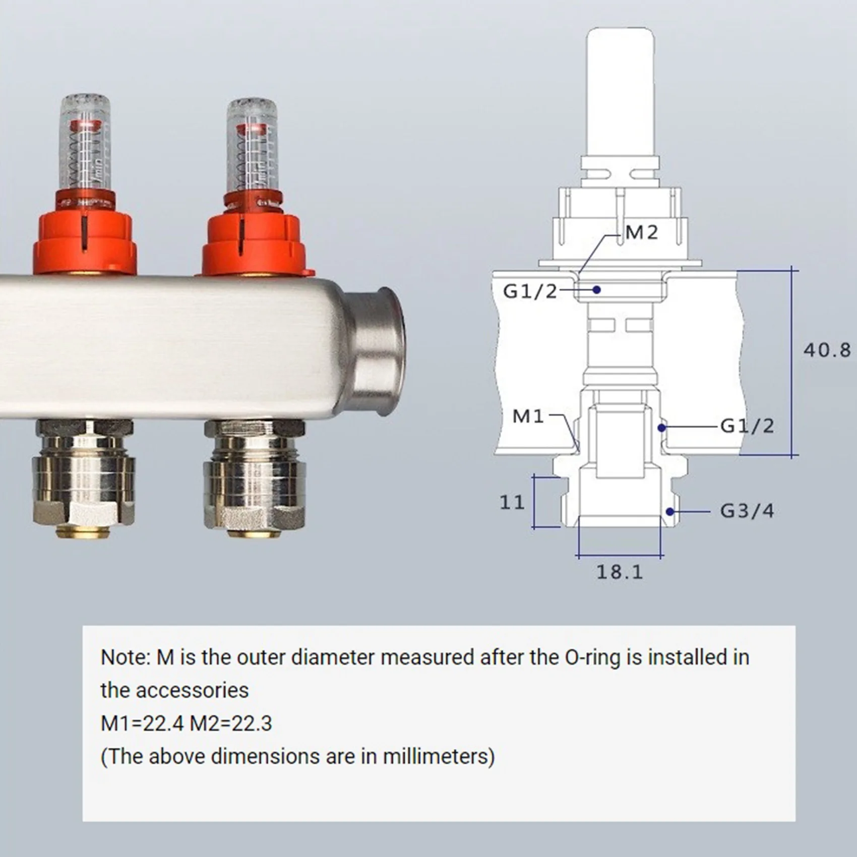 Stainless Steel Manifold to Replace the Flow Meter for Floor Heating Water Separator Accessories