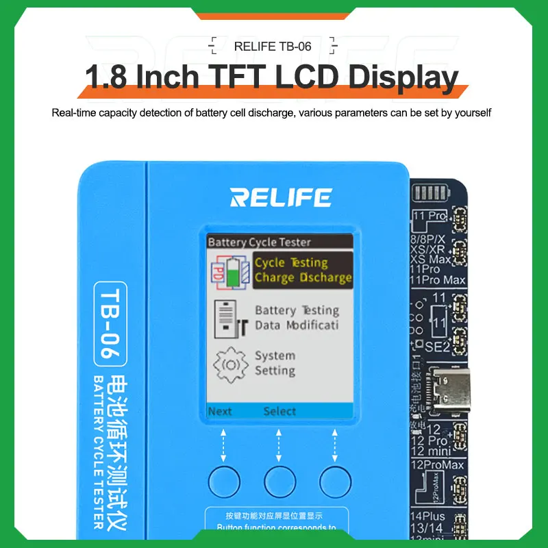 バッテリーサイクルテスター,データの読み取りと書き込み,修理プログラマー,電話用,最大IP8G-14Pro,tb-06