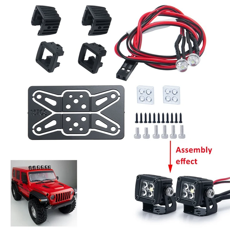 HOT-LED Lights Bright Headlights Spotlight For 1/10 RC Crawler Car TRX4 Axial SCX10 90046 Wraith RR10 VS4-10 Redcat Gen8