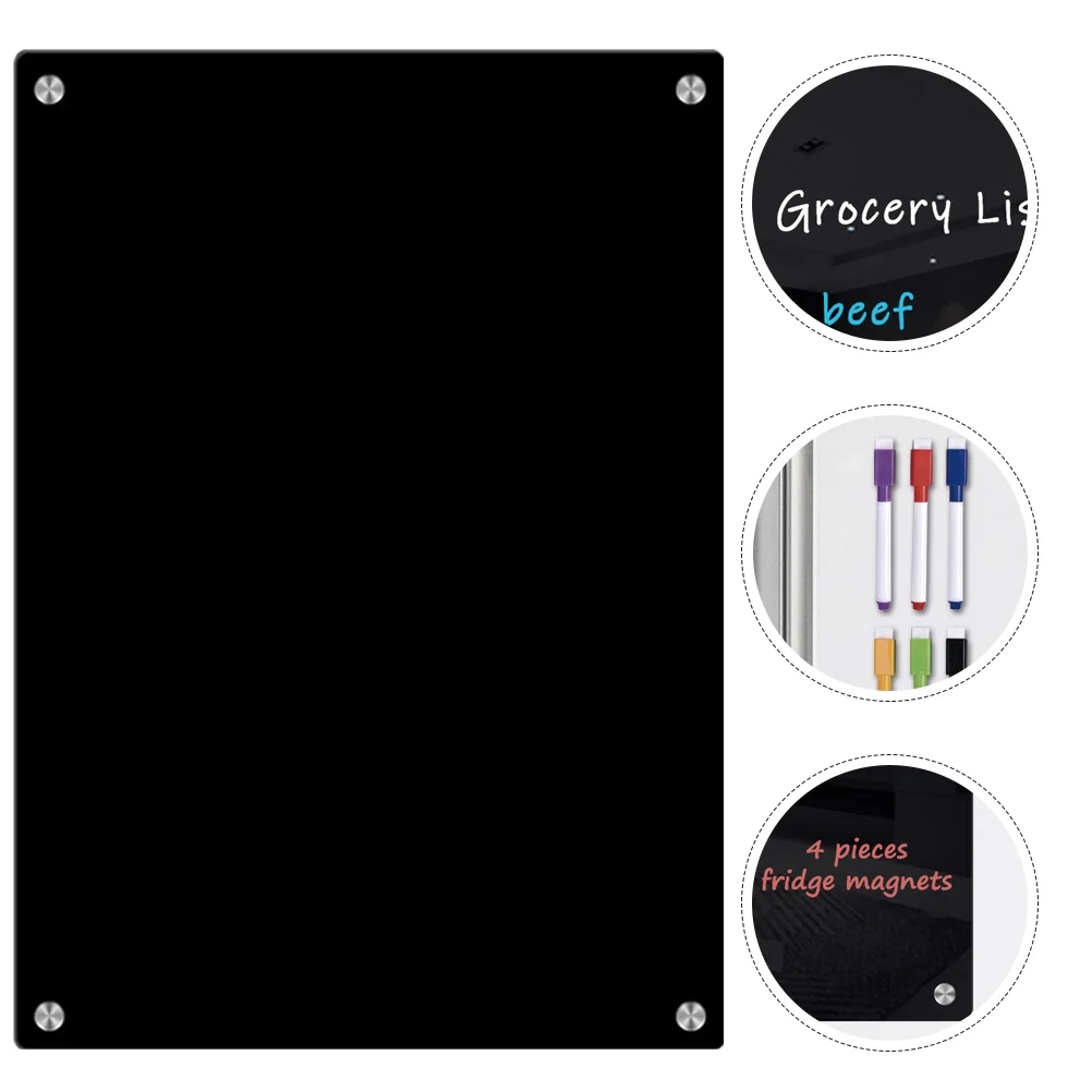 Refrigerator Fridge Rewritable Message Board Acrylic 42X297CM Dry Erase Magnetic Do List for Black Writing Schedule