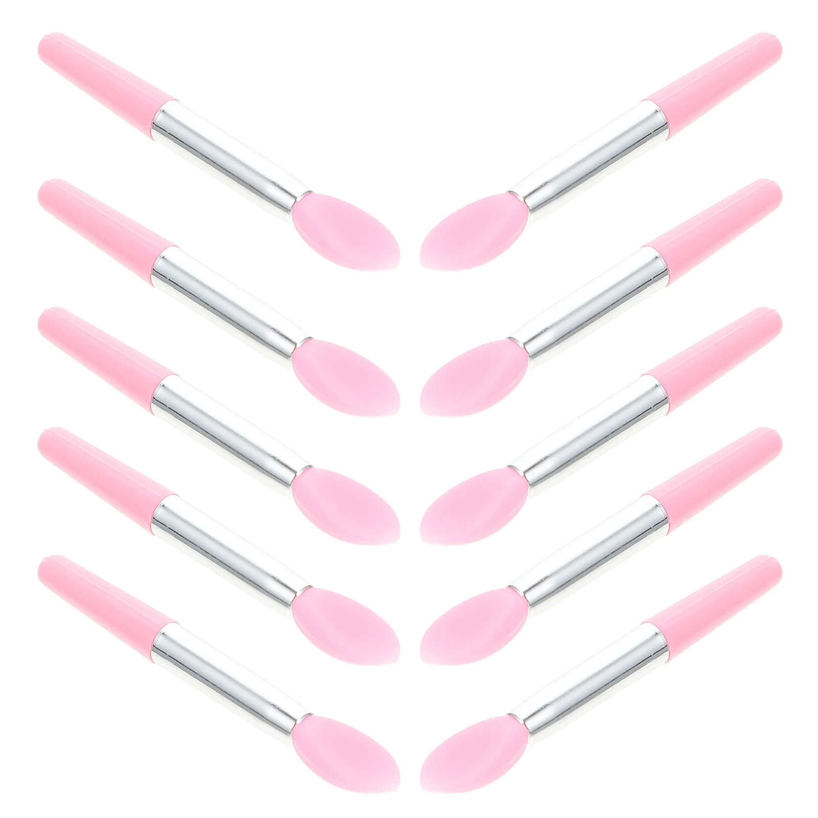 10 Stuks Siliconen Lippenborstel Ultrazachte Kop Antisliphandvat Oogmake-up Borstel Applicator Lippenstift Oogschaduw Crème Make-up