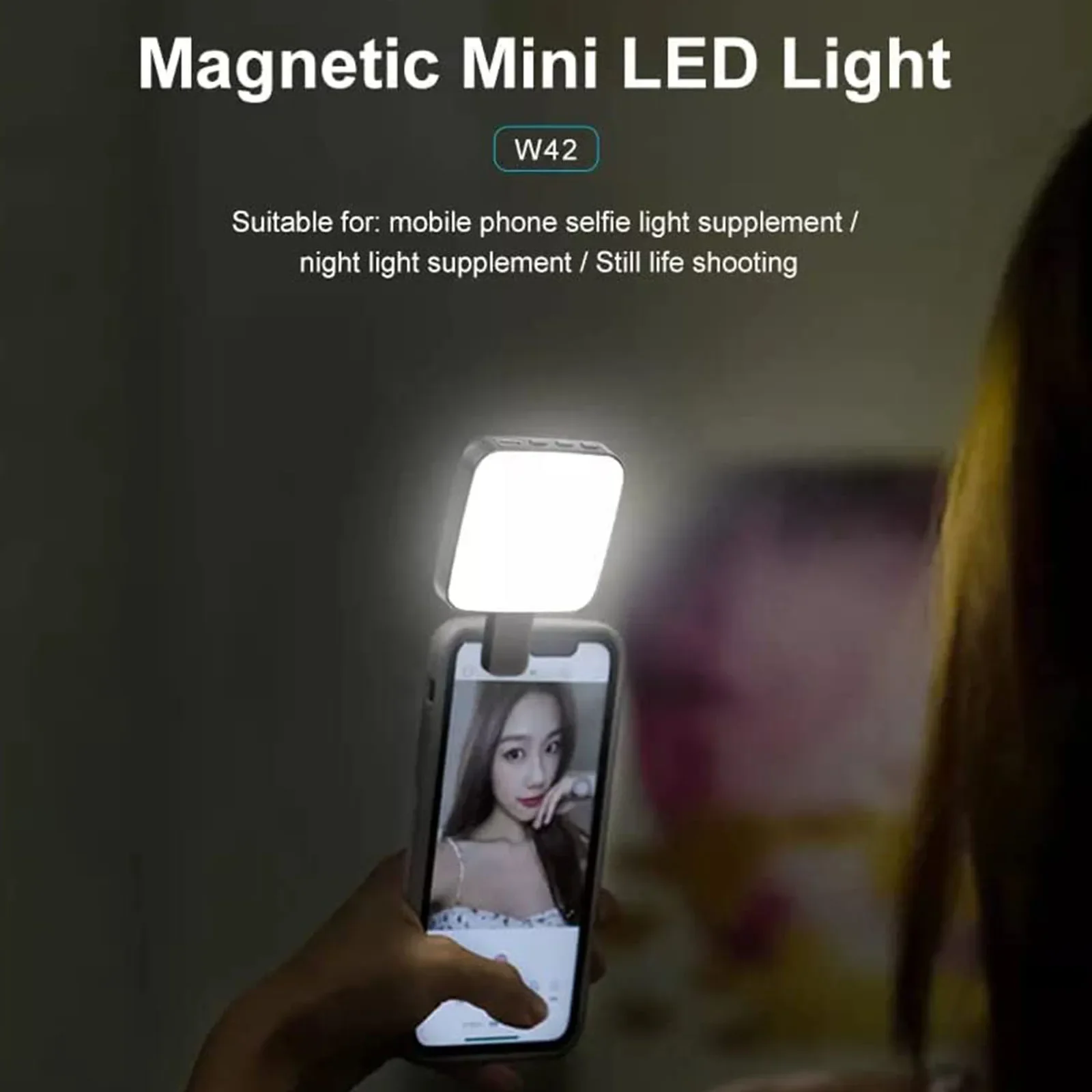 Mini Magnetic Selfie Light for MagSafe iPhone 15 14 13 12 mini pro max Rechargeable LED Cube Fill Lamp for Makeup Vlog