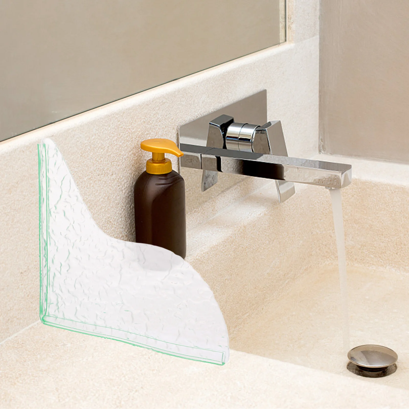 2Pcs Acrylic Bathtub Splash Guard Sink Splash Protector Bathroom Splashing Guard Water Ripple Pattern Shower Splashing Guards