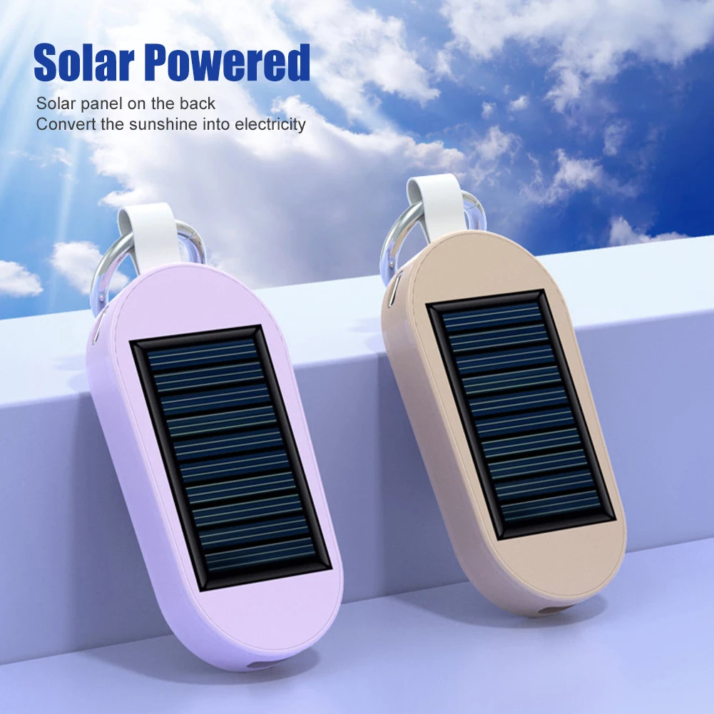 3000mAh Solar Power Bank Fast Charging Type-C/For iPhone Wireless Charger for Apple Watch Portable External Power Bank Keychain