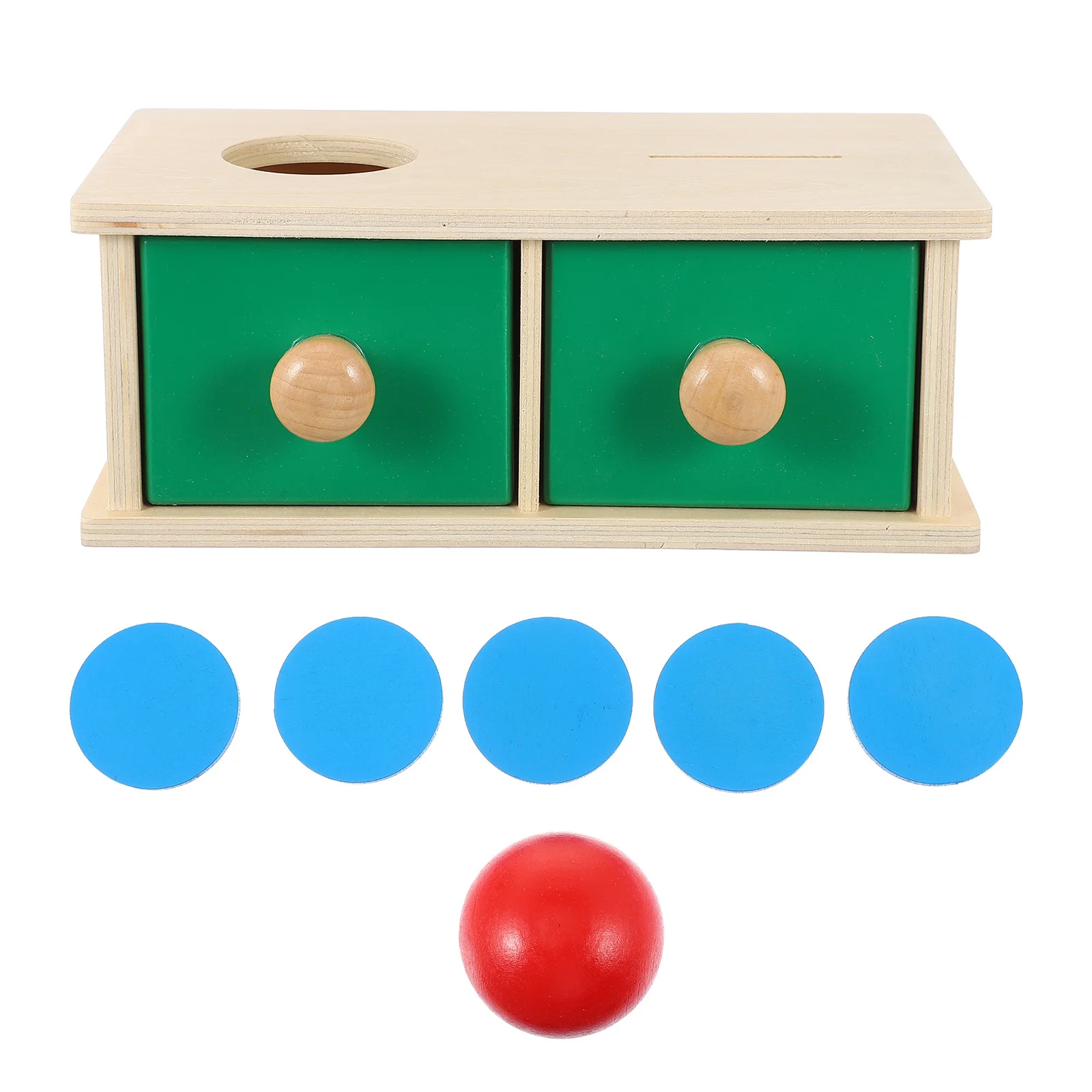Caja de monedas para bebés pequeños, clasificador de formas de habilidades motoras finas, aprendizaje de madera para bloques de actividades Montessori de 1 a 2 años