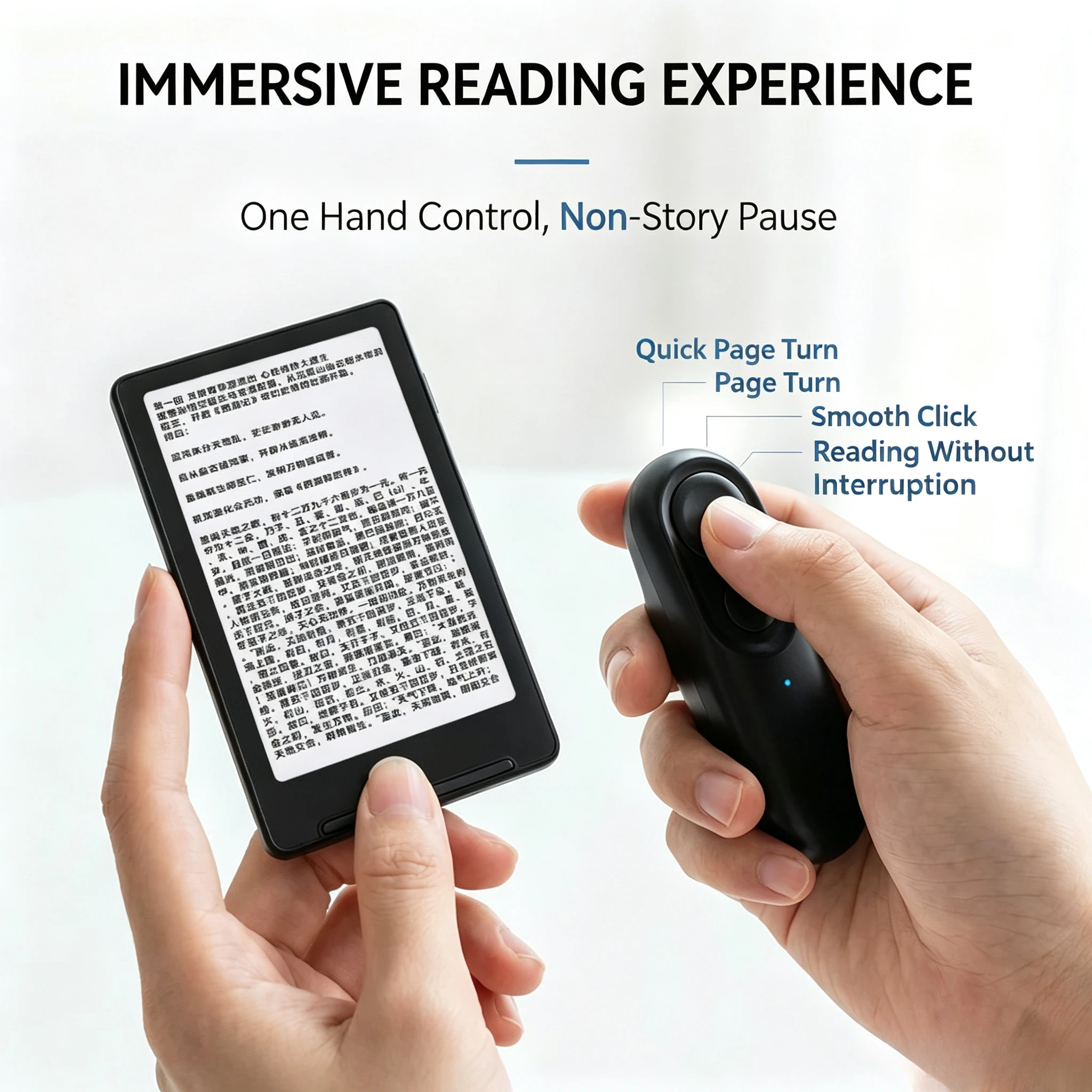 For XTEINK E‑Reader Bluetooth 5.4 Page Turner Remote Ergonomic Mute Page‑Flipping Controller with Lock‑Screen Ultra‑Long Standby