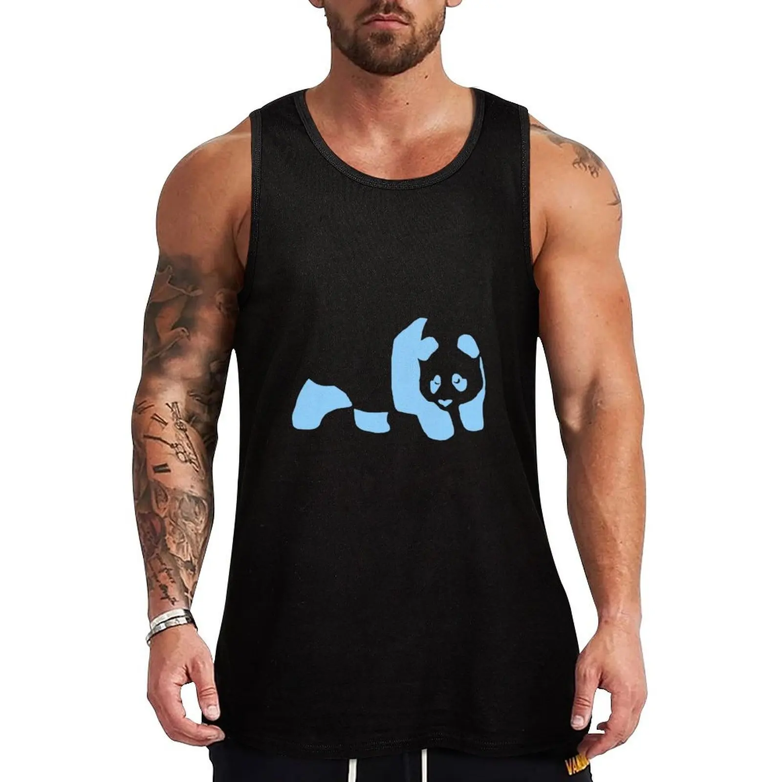 panda skating logo Tank Top Relaxed Casual Tank Top Summer Loose Sleeveless Tee