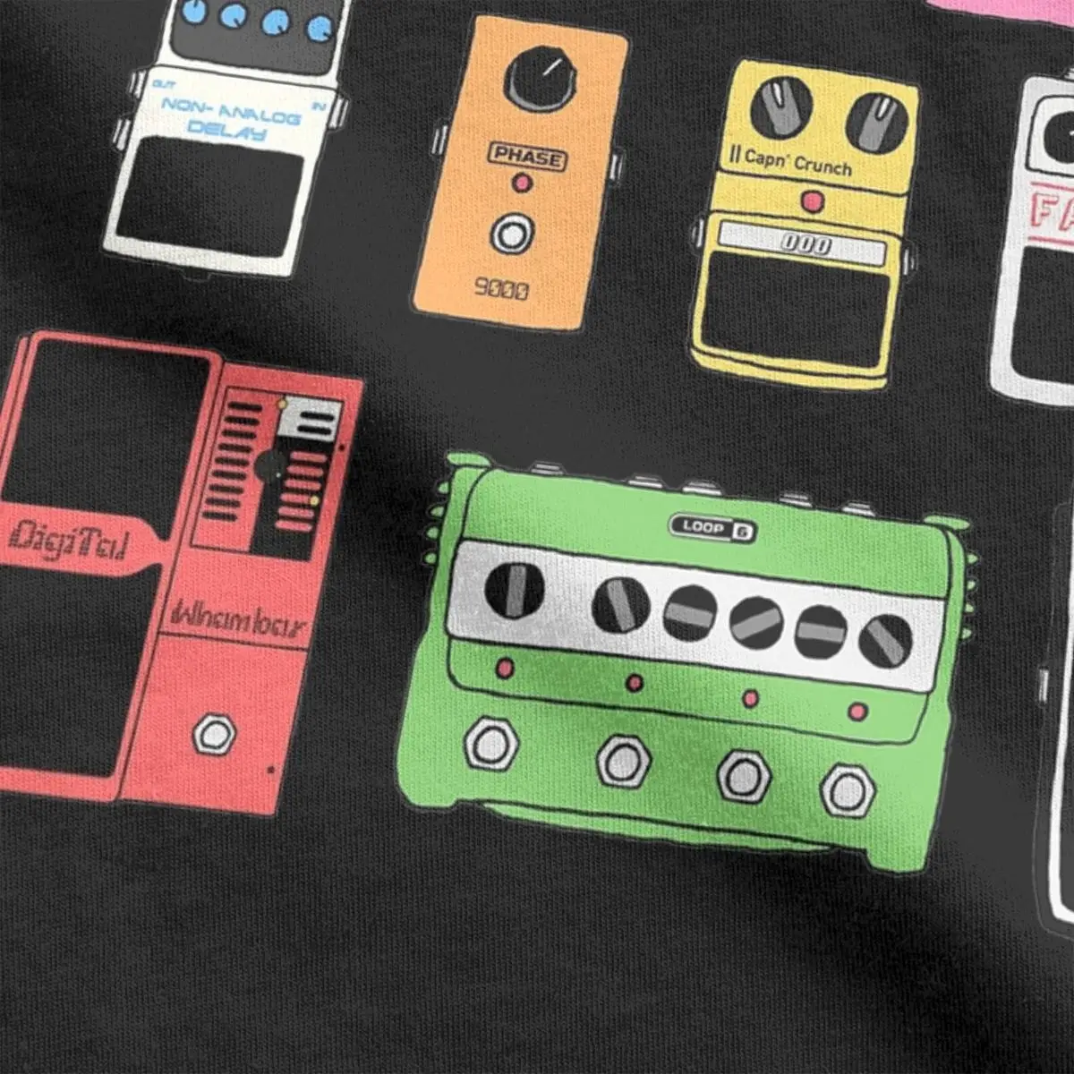 تيشيرت تسجيل دواسات الجيتار ، دواسات تأثير القدم والعتاد الغيتار ، تي شيرت الموسيقى ، تيشيرتات غير رسمية للرجال ، مهندس قطن ، مقاس كبير