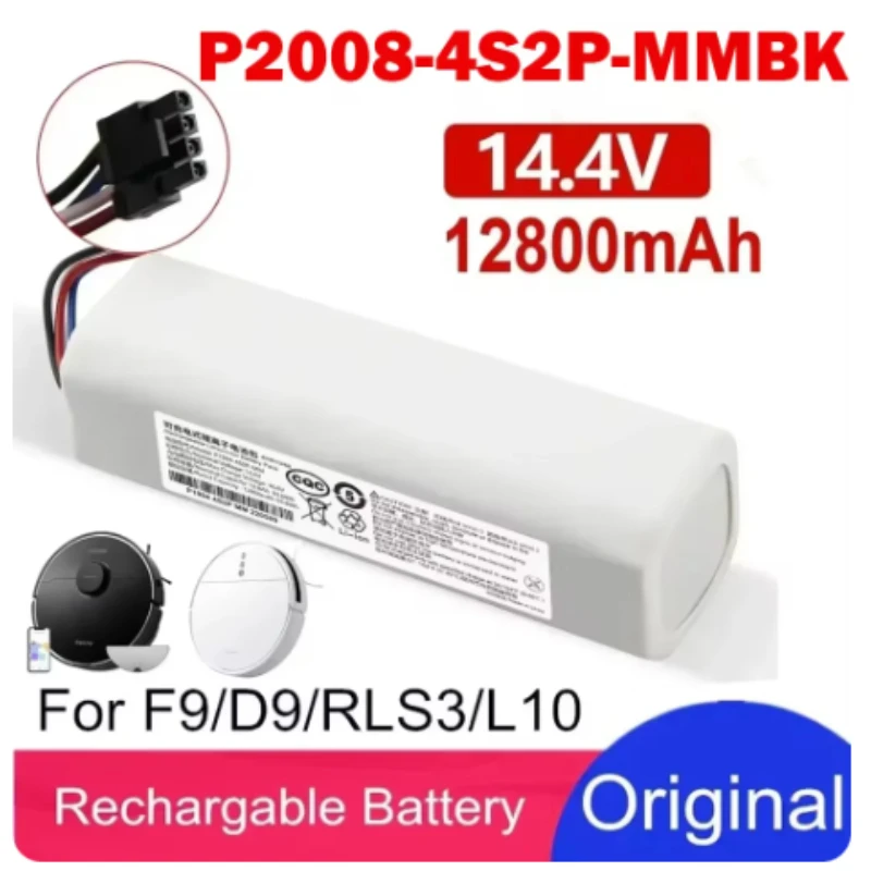 P2008-4S2P-MMBK Original For Dreame Robot Vacuum Mop Cleaner D9 F9 L10 L10 Pro 12800mAh Lithium-ion Battery Pack 4INR19/66-2