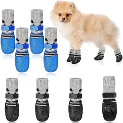 Pet Boots Shoes Waterproof Anti-Slip Rain Snow Boots With Adjustable Drawstring Small Puppy Cats Dogs Rubber Socks Pet Supplies