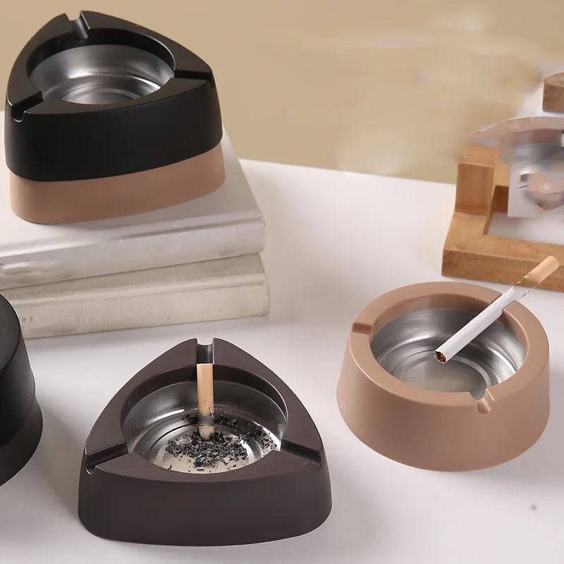 

Креативная пепельница из нержавеющей стали с защитой от падения, удобный портсигар, пепельница с защитой от лета для гостиной, офиса, дома, отеля, пепельница