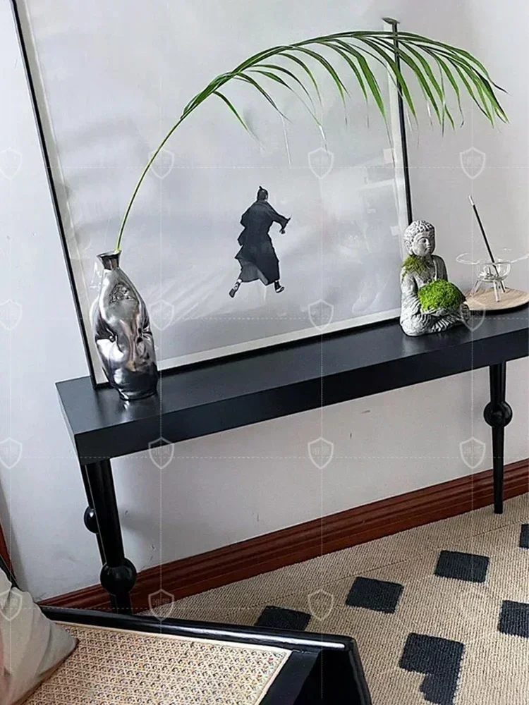 Southeast Asian Style Unique Shape Solid Wood Entry Table Desk