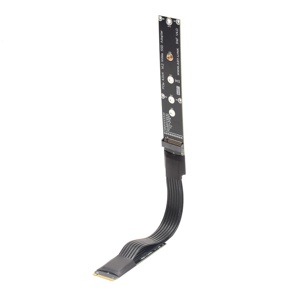 Riser M.2 For NGFF NVMe SSD 4.0 Extension Cable Solid State Drive M.2 To PCI-E 4.0 X4 64G/Bps M Key Riser Ribbon Extender