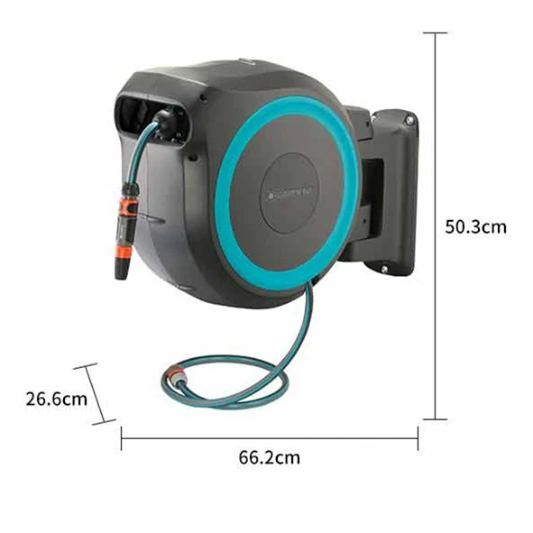 

DD2391 Automatic Rewind Wall Mounted Water Hose with Sprayer Nozzle Swivel Bracket Slow Retraction Retractable Garden Hose Reel