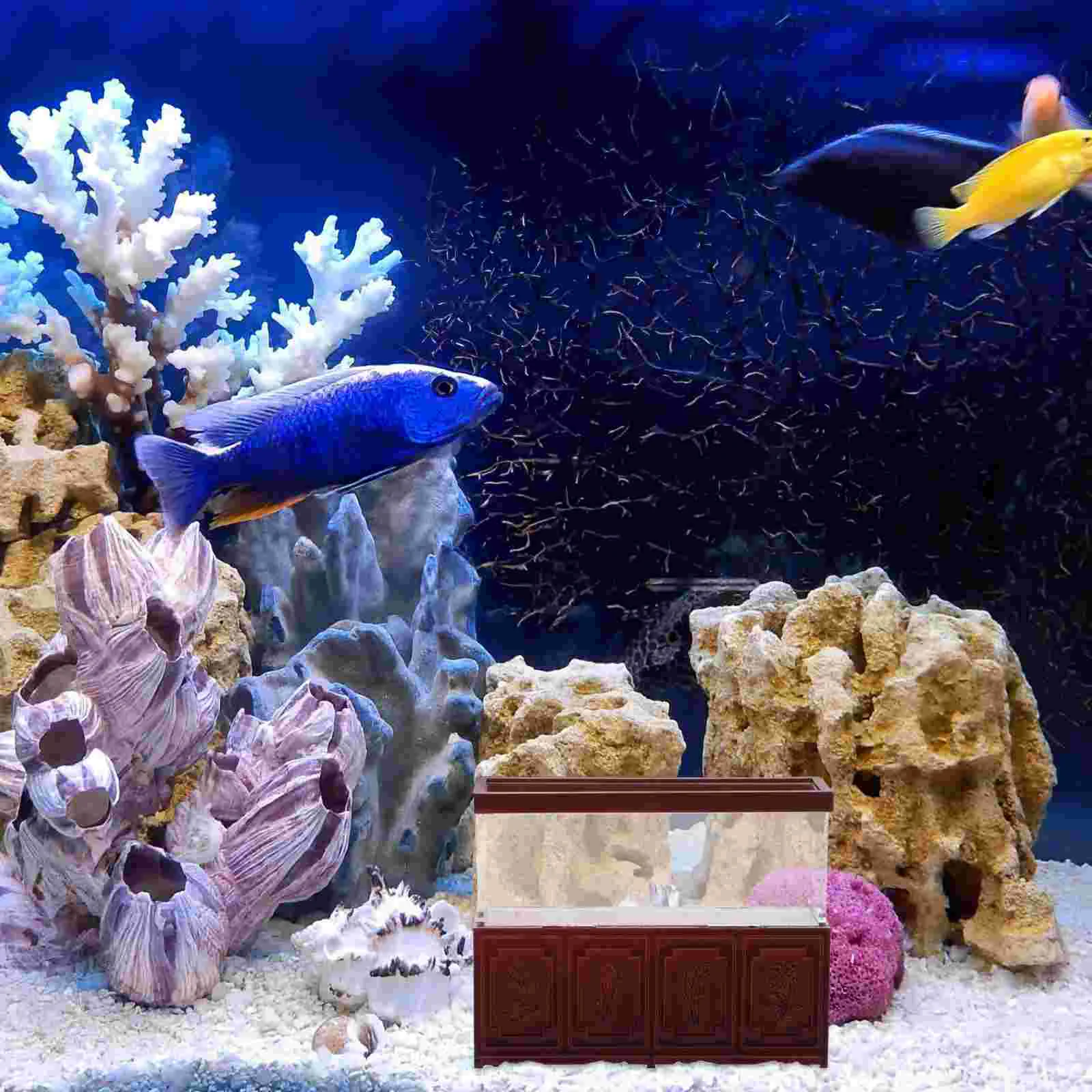 Mini Fish Tank Desk Decor Miniature Model Scenery Simulation House Dollhouses