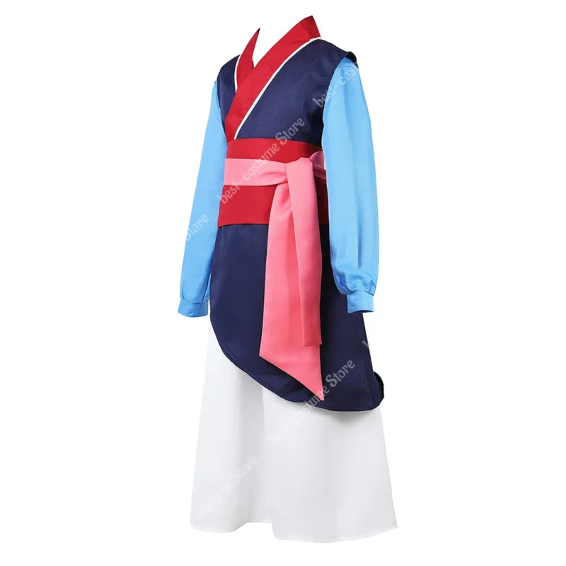 Hua Mulan cosplay dress girls princess warrior costume children hanfu Chinese heroine dress up Halloween party outfit oi2515