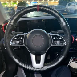 Hand-stitched non-slip Leather Steering Wheel Cover For Mercedes Benz A-Class W177 B-Class W247 C-Class W205 CLS-Class