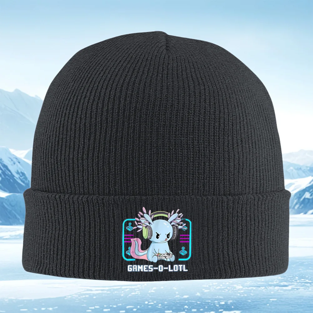 Axolotl Gamer Jugando Videojuego mit Joystick Herren Damen Unisex Gorro de Punto Gorro Trikot Invierno térmico Hieido Navidad